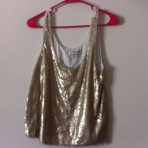 AEO Gold Sequin Tank Top